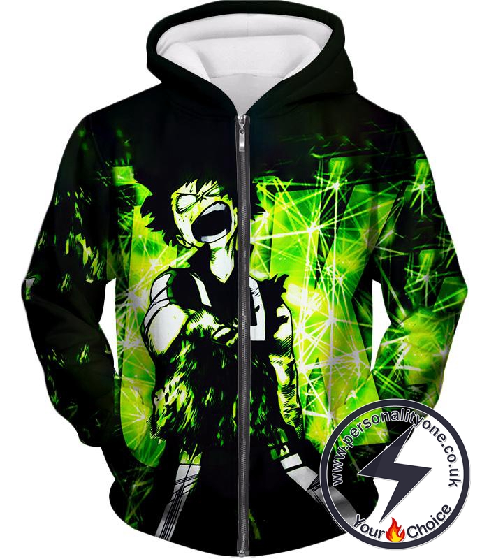 My Hero Academia Izuki Midoriya AKA Deku Action Black Zip Up Hoodie